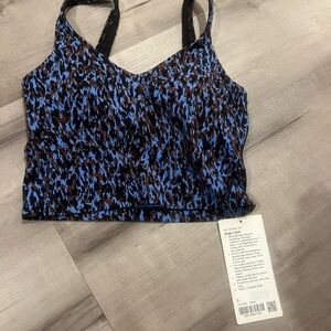 Lululemon Yoga Women's Blue and Black Patterned Top
